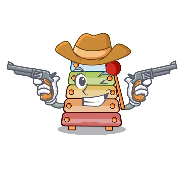 Cowboy Xilofone Música Clássica Sinal Som Cartoon Vetor Ilustração — Vetor de Stock