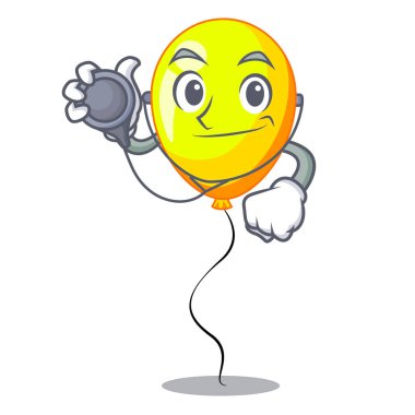 Doktor sarı balon çizgi şekli illüstrasyon vektör iilustration