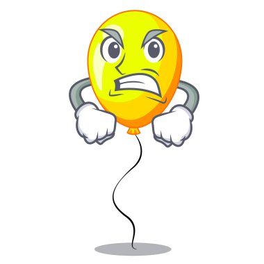 Kızgın karakter sarı balon bilet tatil vektör çizim üzerinde