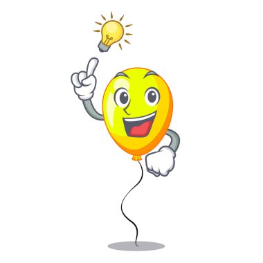 Sarı bir fikrim var üzerinde maskot vektör çizim için izole balon