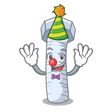 Palyaço karikatür portre araba vektör çizim üzerinde cıvata.