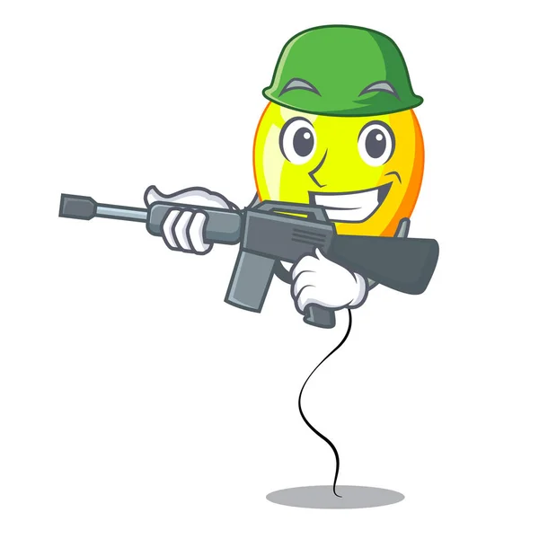 Army Yellow Balloon Cartoon Shape Illustration Vector Iilustration — Stock Vector