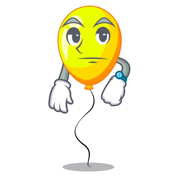 Waiting Yellow Balloon Isolated Mascot Vector Illustration — Stock Vector