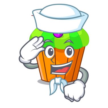 Denizci cupcake şekil lezzetli bir vektör çizim karikatür