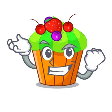 Başarılı dondurma dondurma kek karakter vektör çizim üzerinde