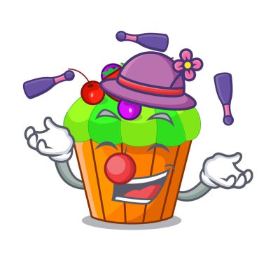 Lezzetli limon capcake karikatür komik vektör çizim ile hokkabazlık