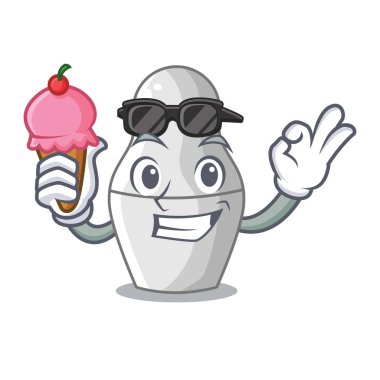 Dondurma ile karikatür vektör çizim üzerinde boyanmamış iç içe geçmiş Rus bebekler