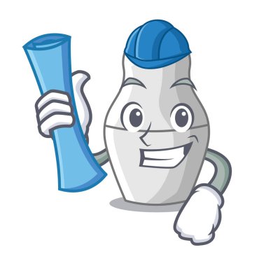 Çizgi film vektör çizim boyanmamış iç içe geçmiş Rus bebekler mimar