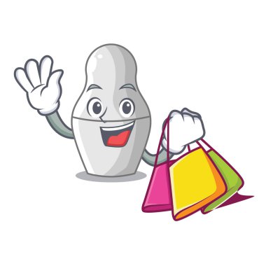 Çizgi film vektör çizim boyanmamış iç içe geçmiş Rus bebekler alışveriş