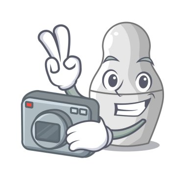 Fotoğrafçı karikatür vektör çizim boyalı değil bebek iç içe geçirme