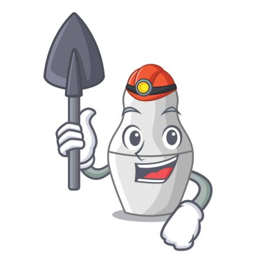 Madenci karikatür vektör çizim boyalı değil bebek iç içe geçirme