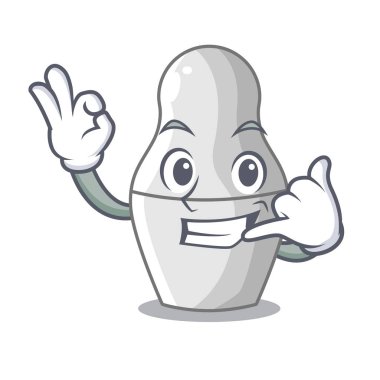 Ara beni bebek Rusça matryoshka maskot vektör çizim üzerinde iç içe geçirme