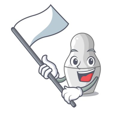 Bayrak iç içe bebek Rusça matryoshka ile maskot vektör çizim üzerinde