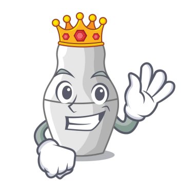 Maskot vektör çizim üzerinde Kral matruşka bebek Rusça matryoshka