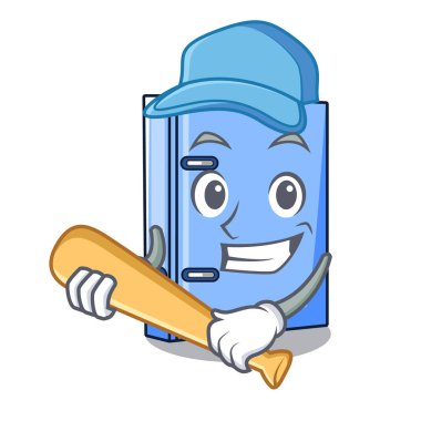 Beyzbol office Ciltçi ile metal karikatür vektör çizim üzerinde oynama