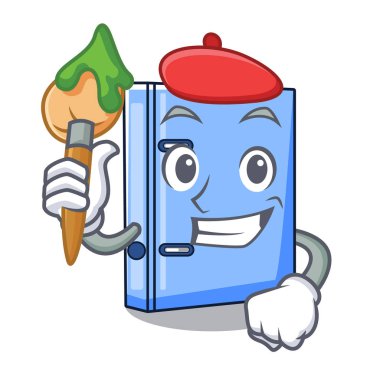 Sanatçı office Ciltçi ile metal karikatür vektör çizim üzerinde