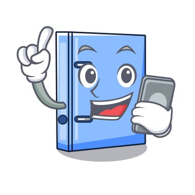 Telefon office Ciltçi ile ile metal karikatür vektör çizim üzerinde