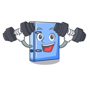 Fitness office Ciltçi ile metal karikatür vektör çizim üzerinde