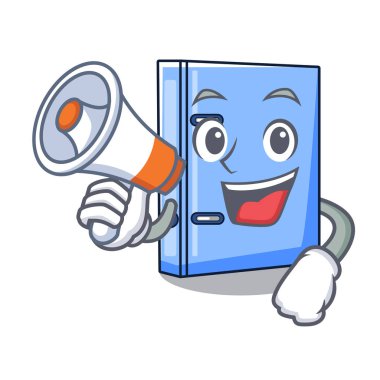 Megafon office Ciltçi ile ile metal karikatür vektör çizim üzerinde