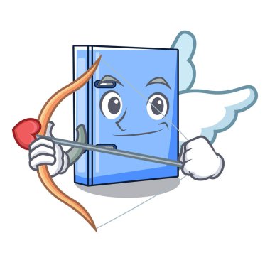 Aşk tanrısı office Ciltçi ile metal karikatür vektör çizim üzerinde