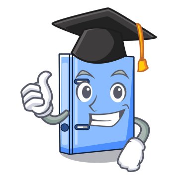 Mezuniyet office Ciltçi dosya karakter komik vektör çizim ile