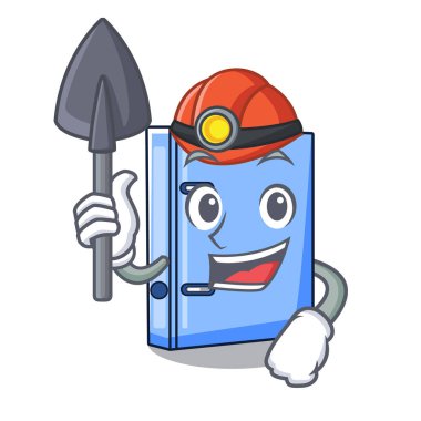 Madenci office Ciltçi maskot boş kopya kitap vektör Illustration