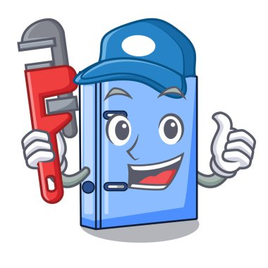 Tesisatçı office Ciltçi dosyasını Isolated karikatür vektör çizim