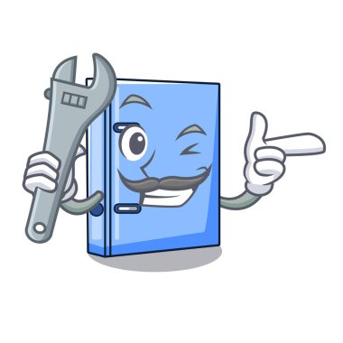 Mekanik office Ciltçi dosyasını Isolated karikatür vektör çizim