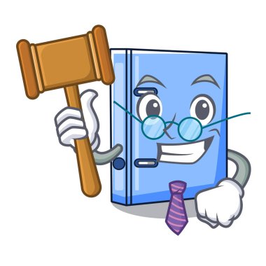 Yargıç office Ciltçi dosyasını Isolated karikatür vektör çizim