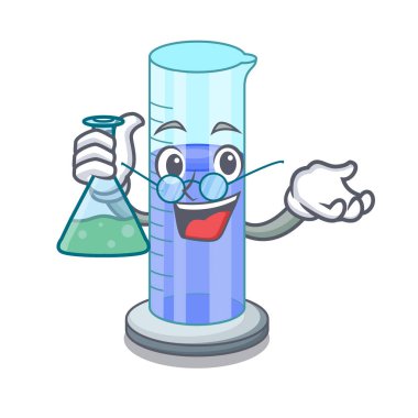 Profesör anahat karakter vektör çizim simgesinde silindir mezun oldu.