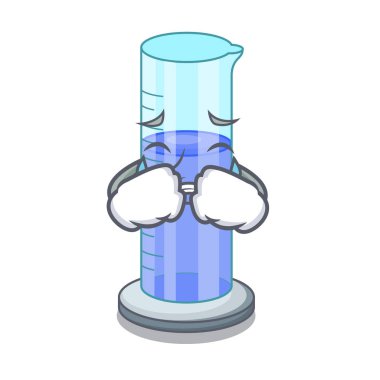 Mezun ağlıyor çizgi film vektör çizim üzerinde silindir Isolated şeklinde