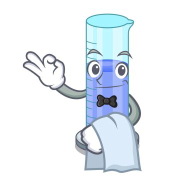 Garson mezun silindir göl kenarında üzerinde çizgi film vektör çizim şeklinde