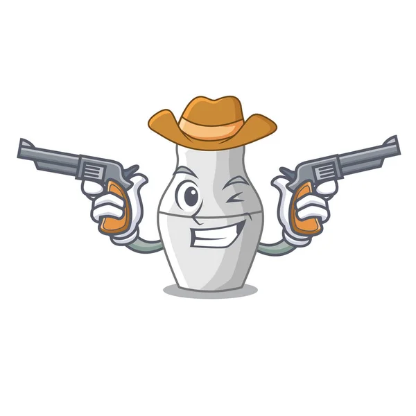 Cowboy Nesting Dolls Testmodellen Russische Karakter Vectorillustratie — Stockvector