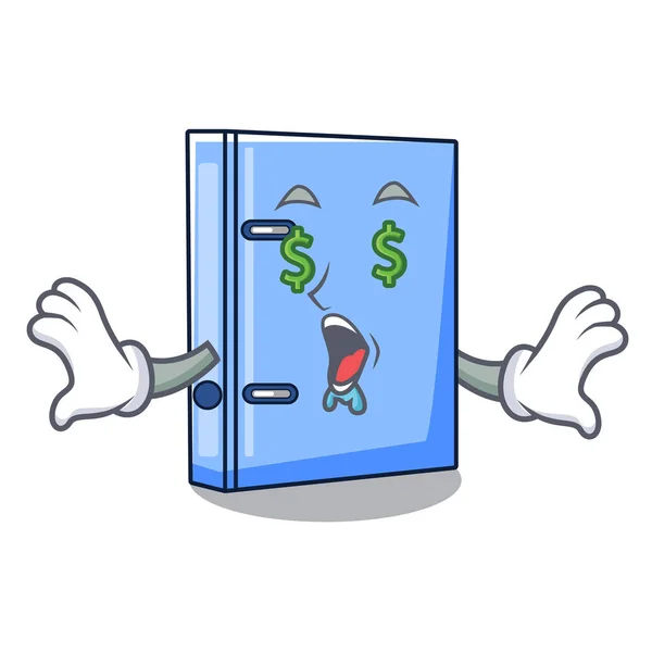 Geld Oog Office Binder Bestand Geïsoleerd Cartoon Vectorillustratie — Stockvector