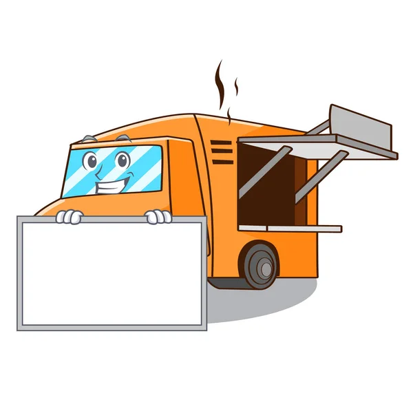 Usmíval Rada Vykreslování Kreslený Food Truck Tvar Vektorových Ilustrací — Stockový vektor