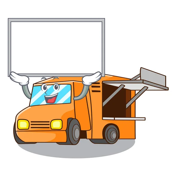 食品トラック図形ベクトル イラスト ボード レンダリング漫画を — ストックベクタ