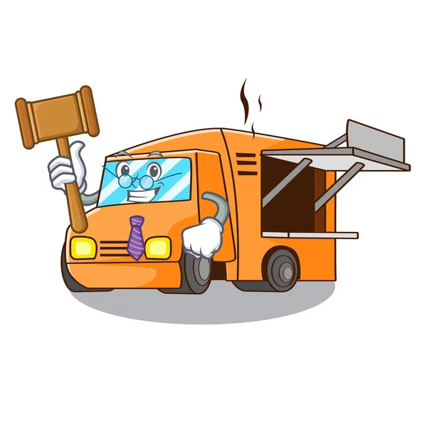 Judge Character Food Truck Awning Beautiful Vector Illustration — Stock Vector