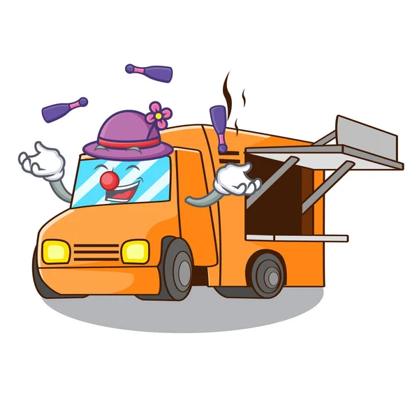 Juggling Character Food Truck Awning Beautiful Vector Illustration — ストックベクタ