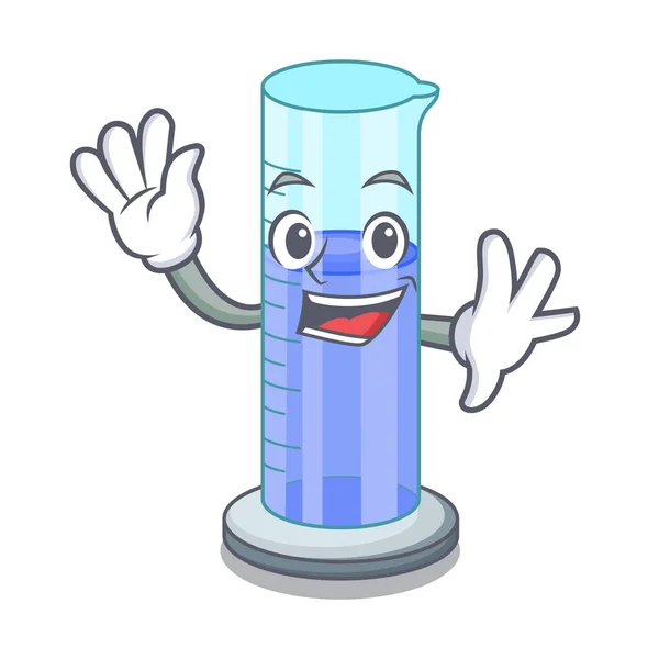 Waving Graduated Cylinder Icon Outline Character Vector Illustration — Stock Vector