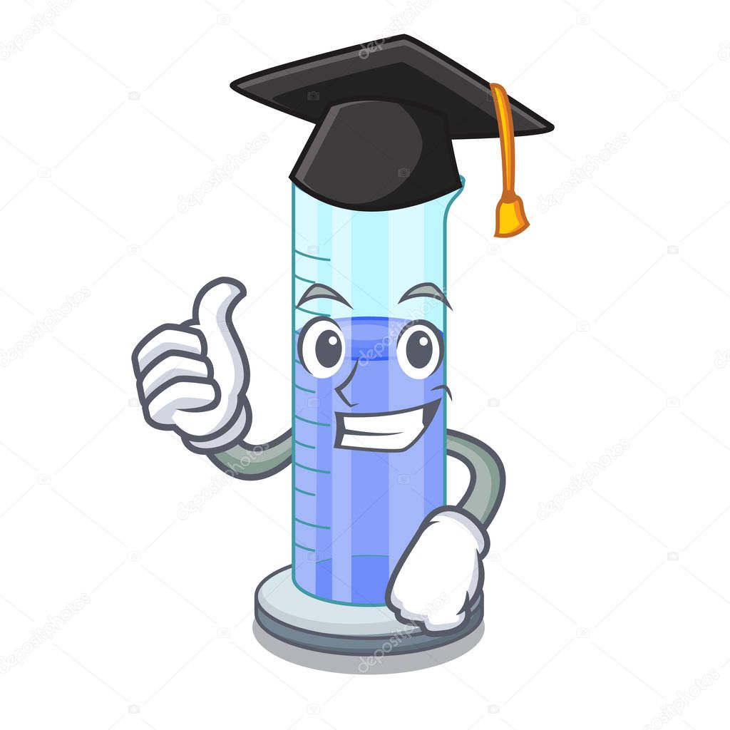 Graduation graduated cylinder icon in outline character vector illustration