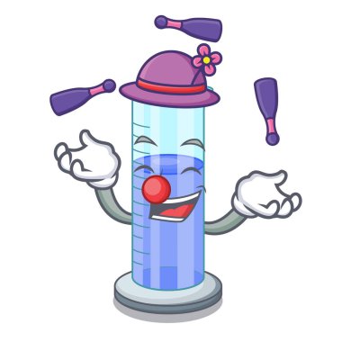 Hokkabazlık silindir üzerinde çizgi film deneme vektör çizim için mezun oldu