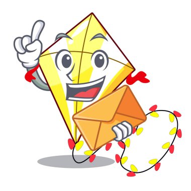 Zarf ile küçük tablo vektör çizim karikatür uçurtma