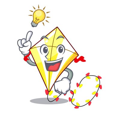 İle bulutlar şekil karakter vektör çizim üzerinde uçurtma bir fikrim var.