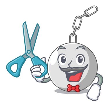 Duvar karikatür vektör çizim üzerinde yıkıcı kadarolanlar berber