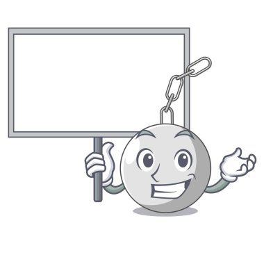 Pano duvar karikatür vektör çizim topa yıkıcı yıkım getirmek