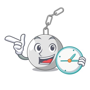 Zincir karikatür vektör çizim asılı kadarolanlar saatiyle