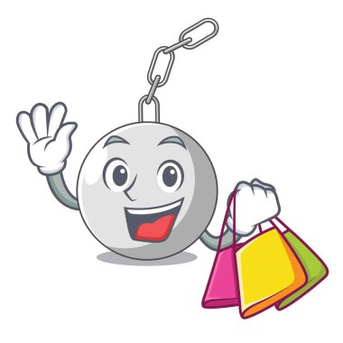 Yıkım topu zincir karikatür vektör çizim asılı alışveriş