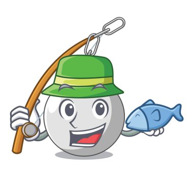 Bir maskot vektör illüstrasyon izole kadarolanlar Balık tutma