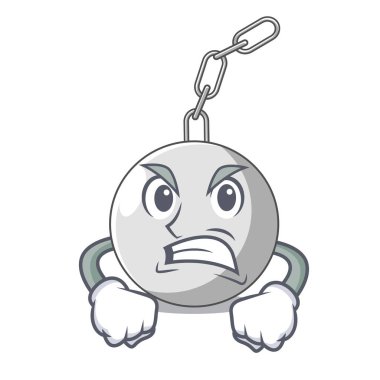 Kızgın yıkım topu bir maskot vektör illüstrasyon izole