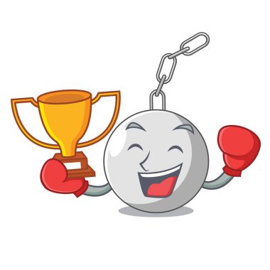 Boks şampiyonu kadarolanlar vektör çizim Hitting karakter bağlı